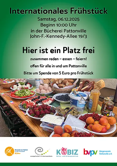 Internationales Frühstück am 06.12.2025 ab 10 Uhr in der Bibliothek Pattonville
