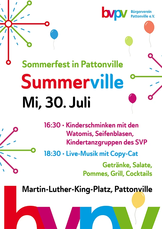 Plakat zum Sommerfest in Pattonville
